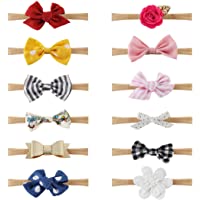 Los mejores  - Milacolato 12Pcs Baby Girl Headbands and Bows- Accesorios para el Cabello para Bebés Recién Nacidos Niño Pequeño Nylon…